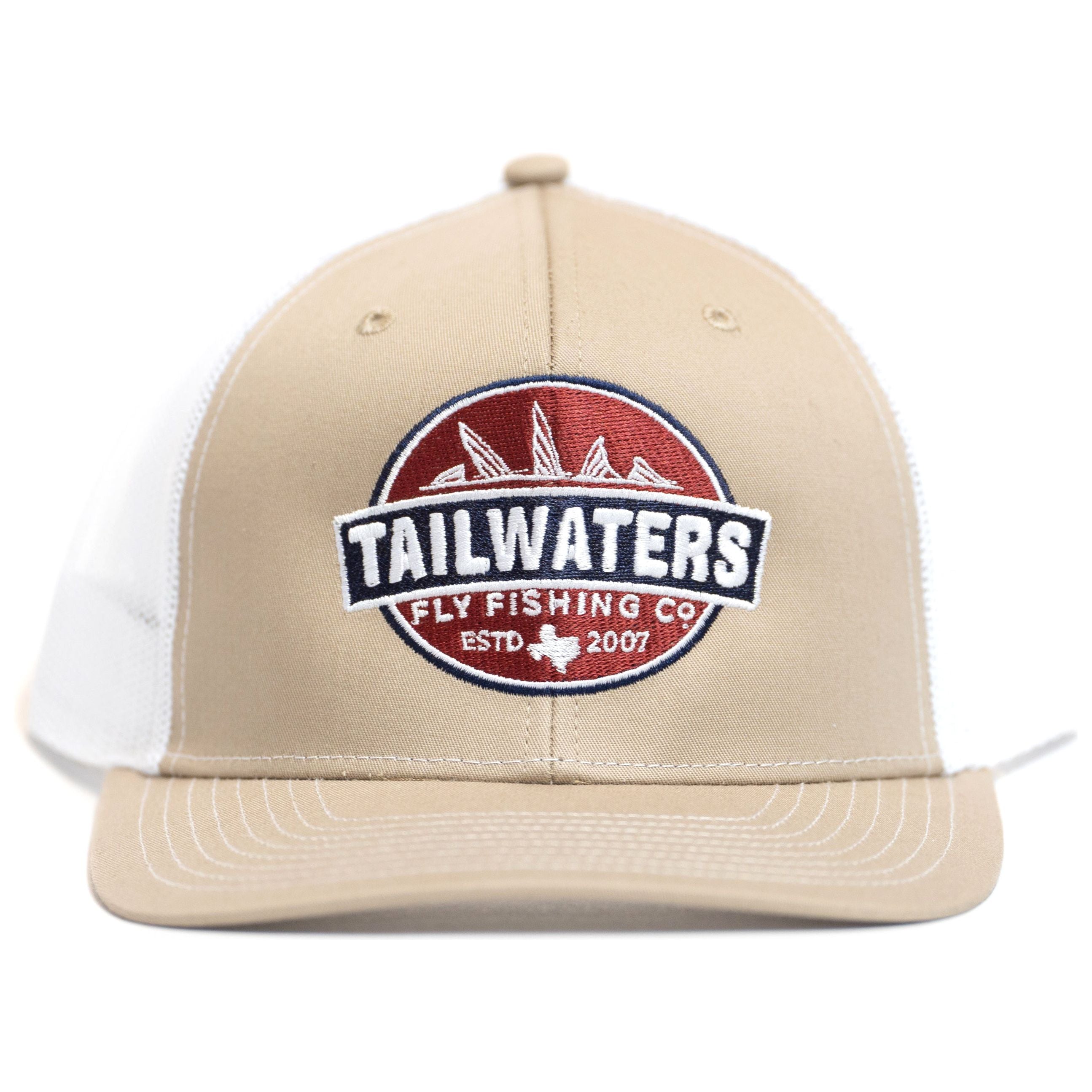 Tailwaters Fly Fishing Classic Logo Trucker Hat Khaki Image 01