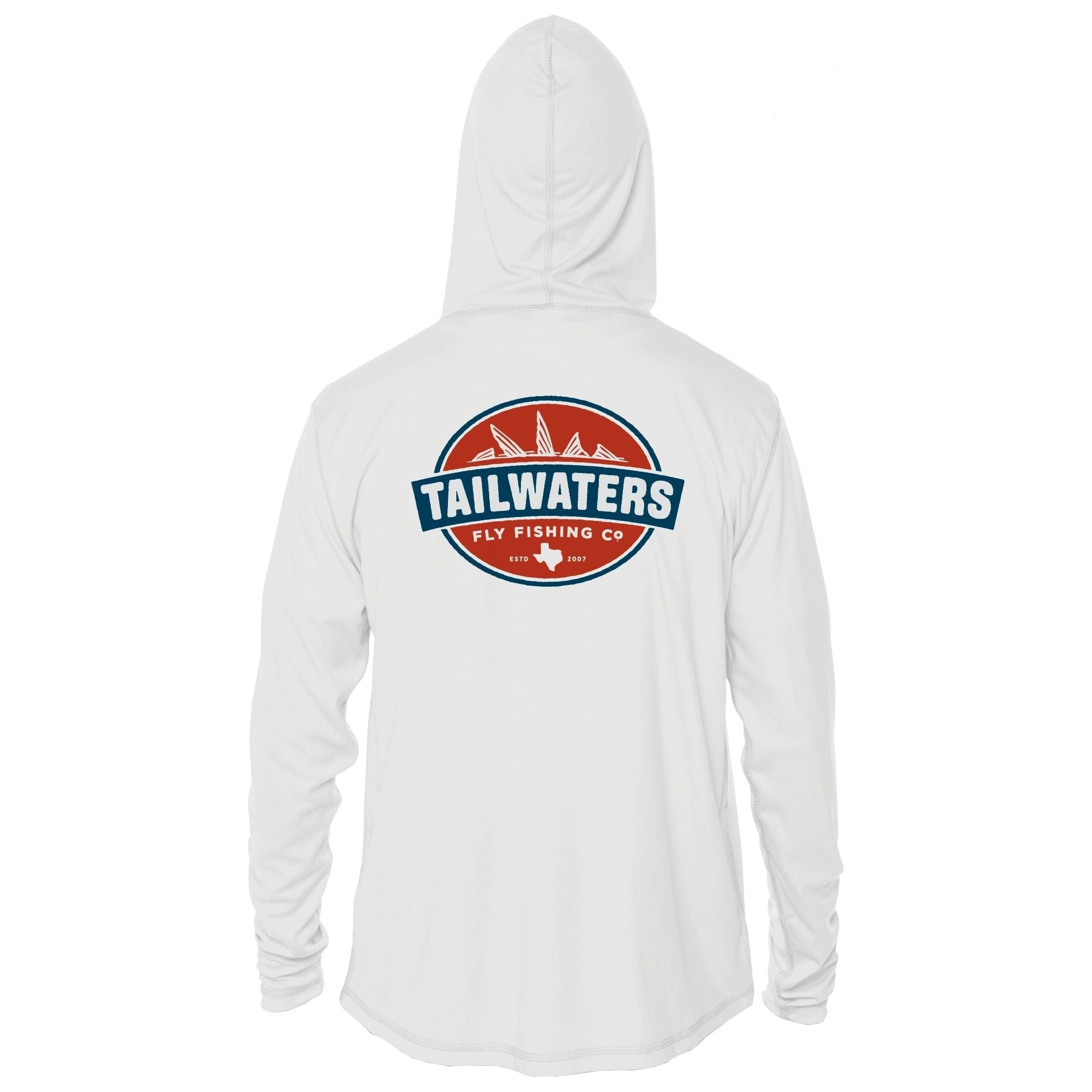 Tailwaters Fly Fishing Kids Classic Logo Sun Hoody White Image 01