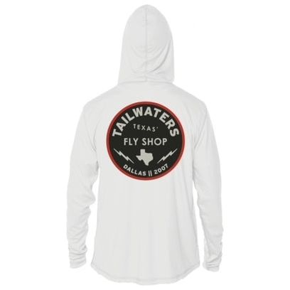 Tailwaters Fly Fishing Texas Fly Shop Logo Sun Hoody White Image 01