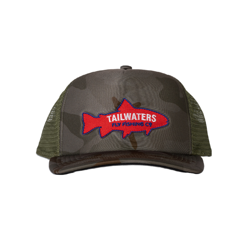 Tailwaters Fly Fishing Trout Logo Trucker Hat