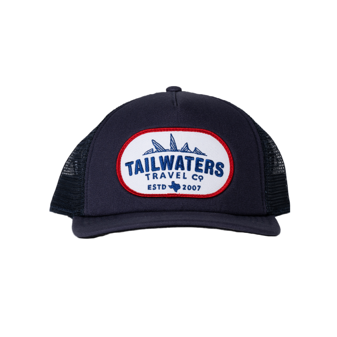 Tailwaters Fly Fishing Red & Blue Travel Foam Trucker Hat